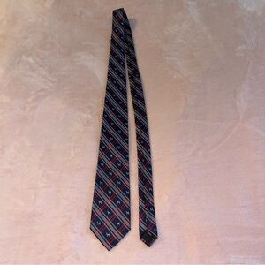 Gotairiku blue red white plaid tie with dogs